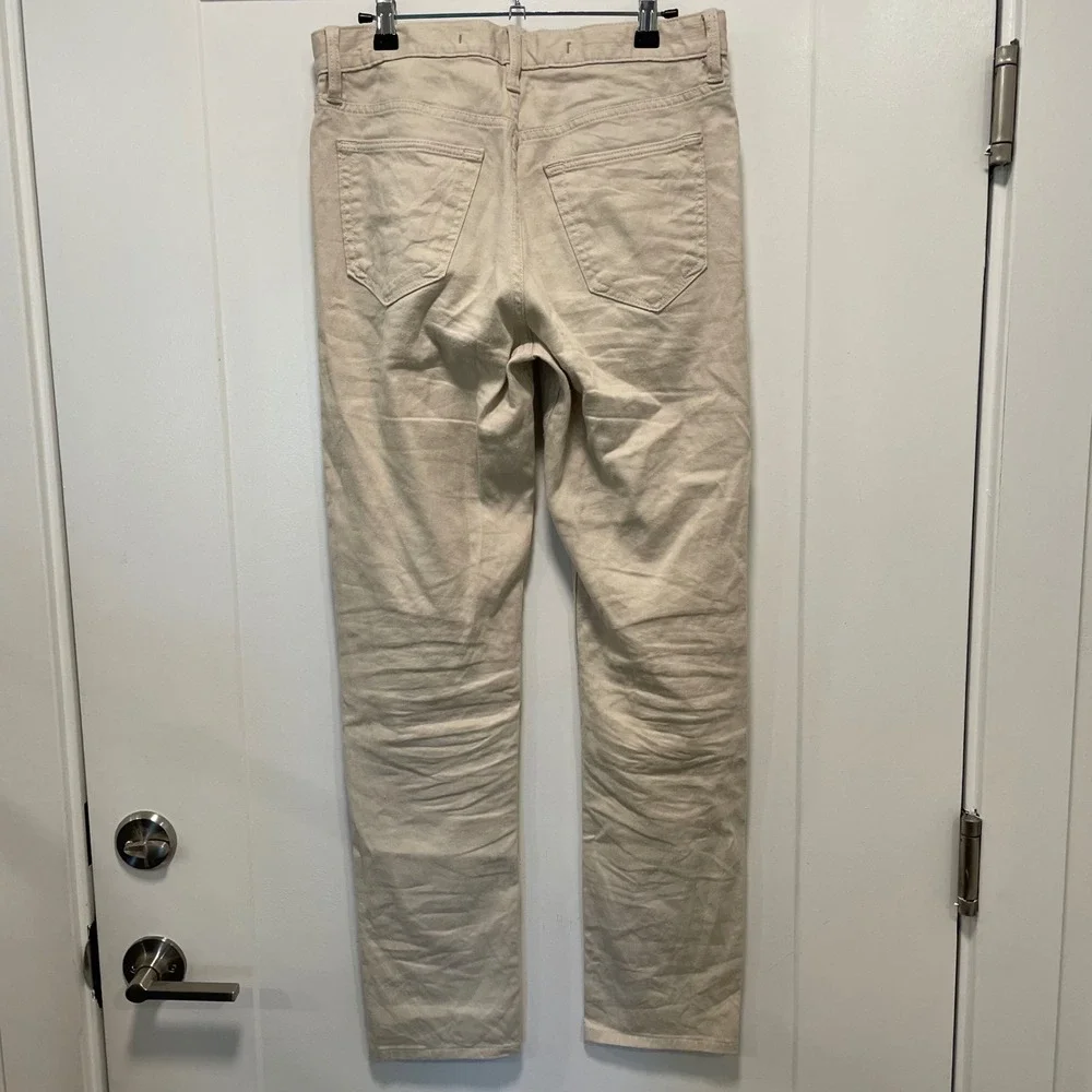 Banana Republic Mens Oatmeal Beige Linen Blend Slim Straight Pants 30x29